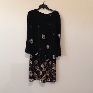 Tommy Hilfiger Black Floral Long Sleeve Dress